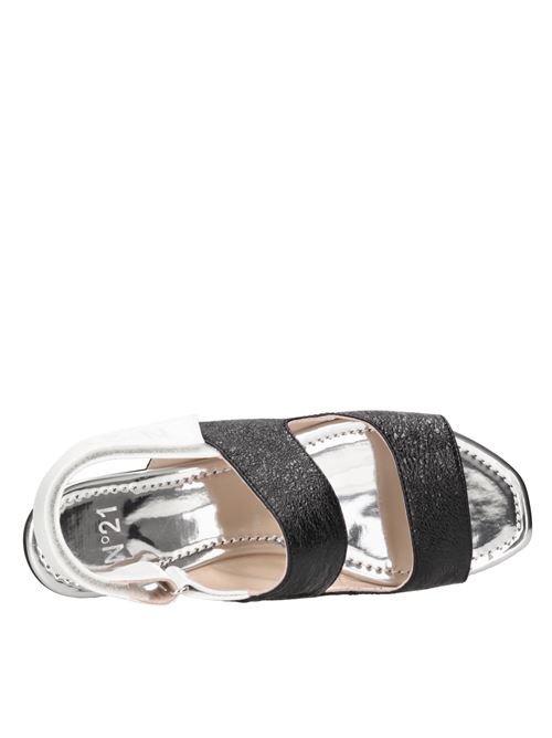 Sandali flat in ecopelle N°21 | SS05280528 N001NERO-BIANCO